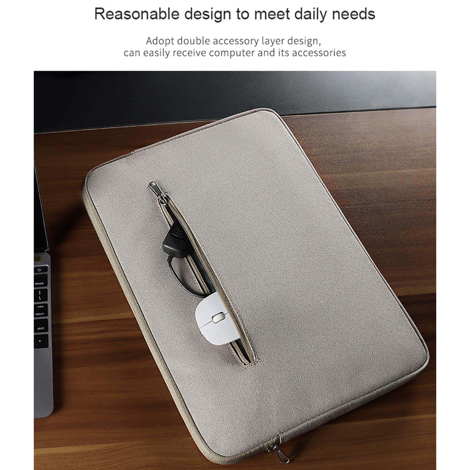 13.3 Inch Jacquard Laptop Liner Bag in Dark Gray Sheepskin 6