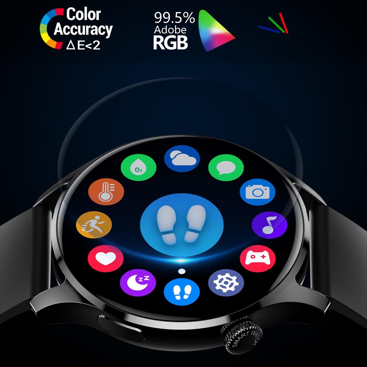 1.32 Inch Heart Rate Monitoring Smart Watch With Payment Function - Silver Leather 6