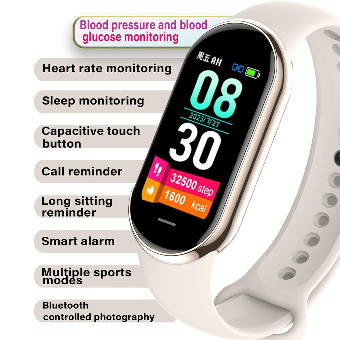 Waterproof Smart Watch With Heart Bp Oxygen And Sugar Monitoring - Ip68 - Red 5
