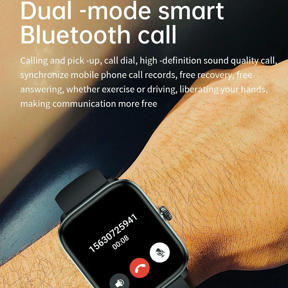 1.96 Inch Ip67 Waterproof Silicone Band Smart Watch Supports Dual-Mode Bluetooth Call / Heart Rate Monitoring - Gold 7