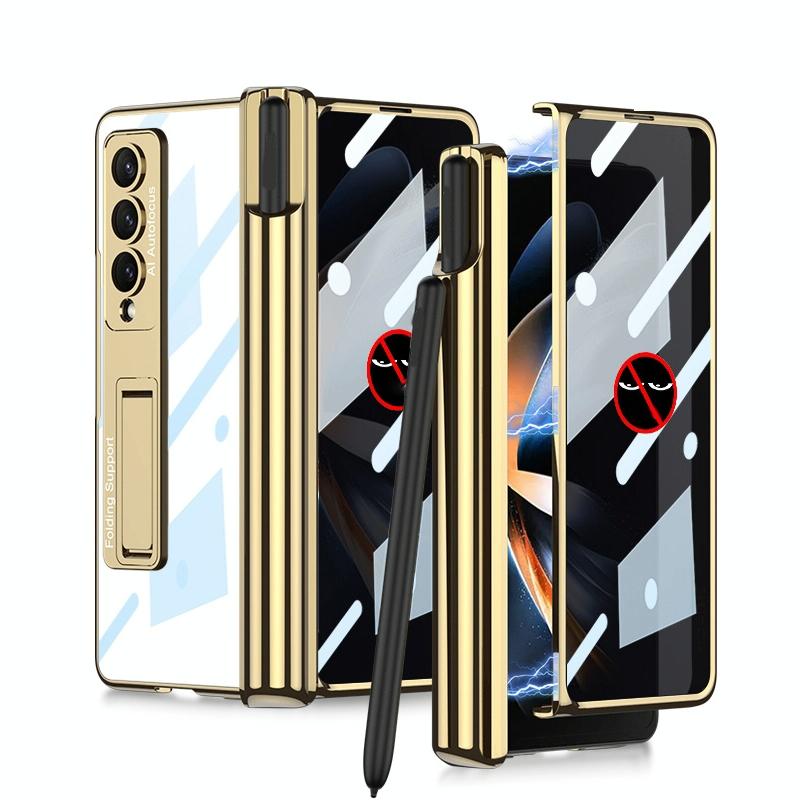 For Samsung Galaxy Z Fold4 5G Magnetic Privacy Case - Foldable - Silver 8
