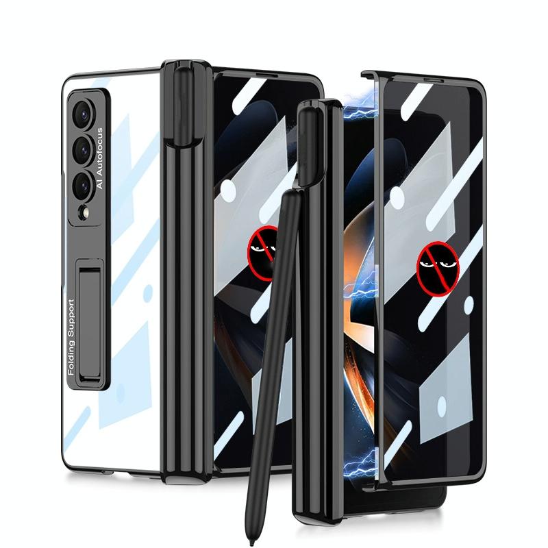 For Samsung Galaxy Z Fold4 5G Magnetic Privacy Case - Foldable - Silver 9