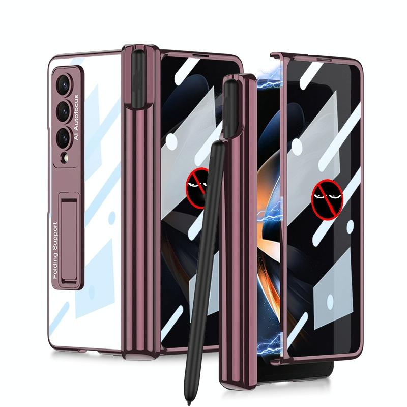 For Samsung Galaxy Z Fold4 5G Magnetic Privacy Case - Foldable - Silver 10