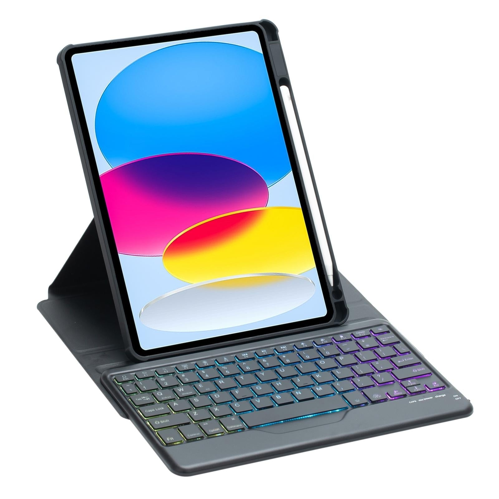 360 Rotation Bluetooth Keyboard Leather Case For Ipad 10.9 2022 With Backlight - Green 13