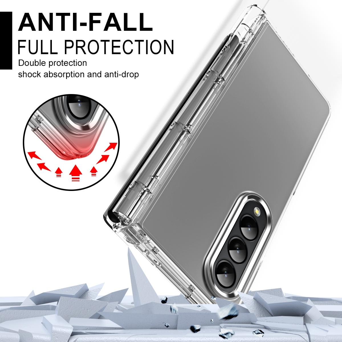 For Samsung Galaxy Z Fold4 5G Samsung Fold 4 Hinge Flip Case - Two Tone Contact Lens - Purple 3