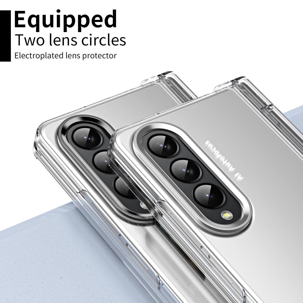 For Samsung Galaxy Z Fold4 5G Samsung Fold 4 Hinge Flip Case - Two Tone Contact Lens - Purple 5
