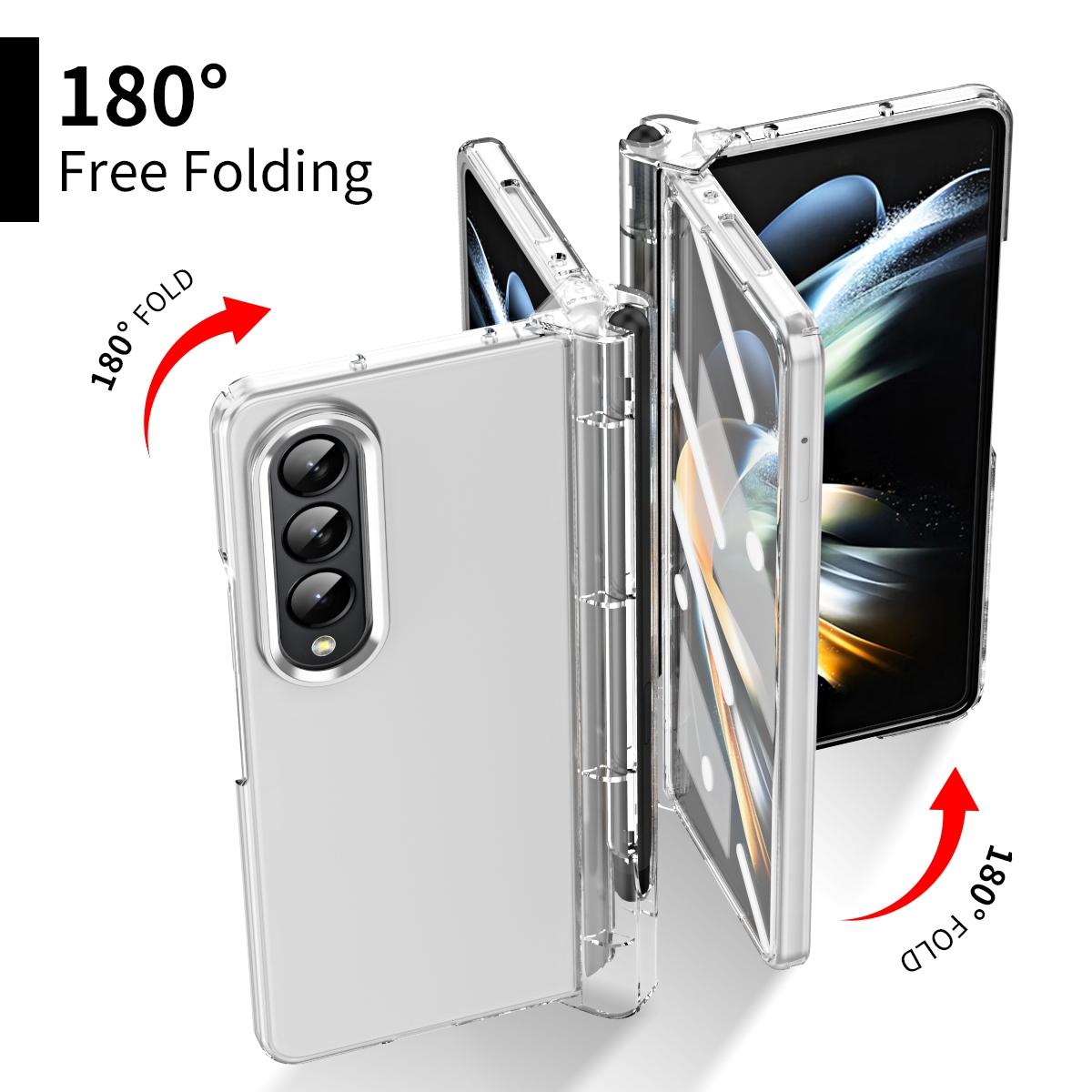 For Samsung Galaxy Z Fold4 5G Samsung Fold 4 Hinge Flip Case - Two Tone Contact Lens - Purple 7