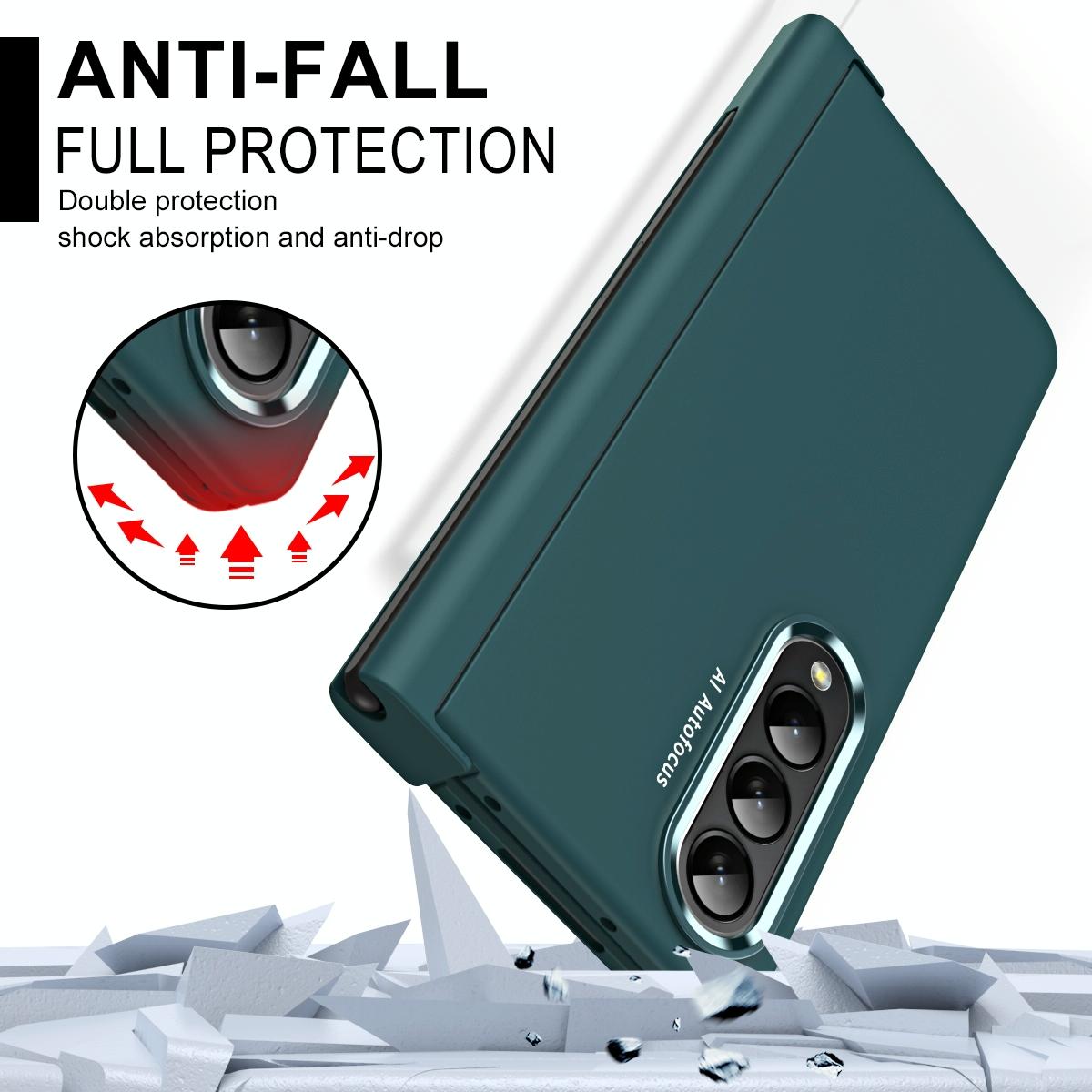 For Samsung Galaxy Z Fold4 5G Samsung Fold 4 Hinge Flip Case - Two Tone Contact Lens - Purple 9