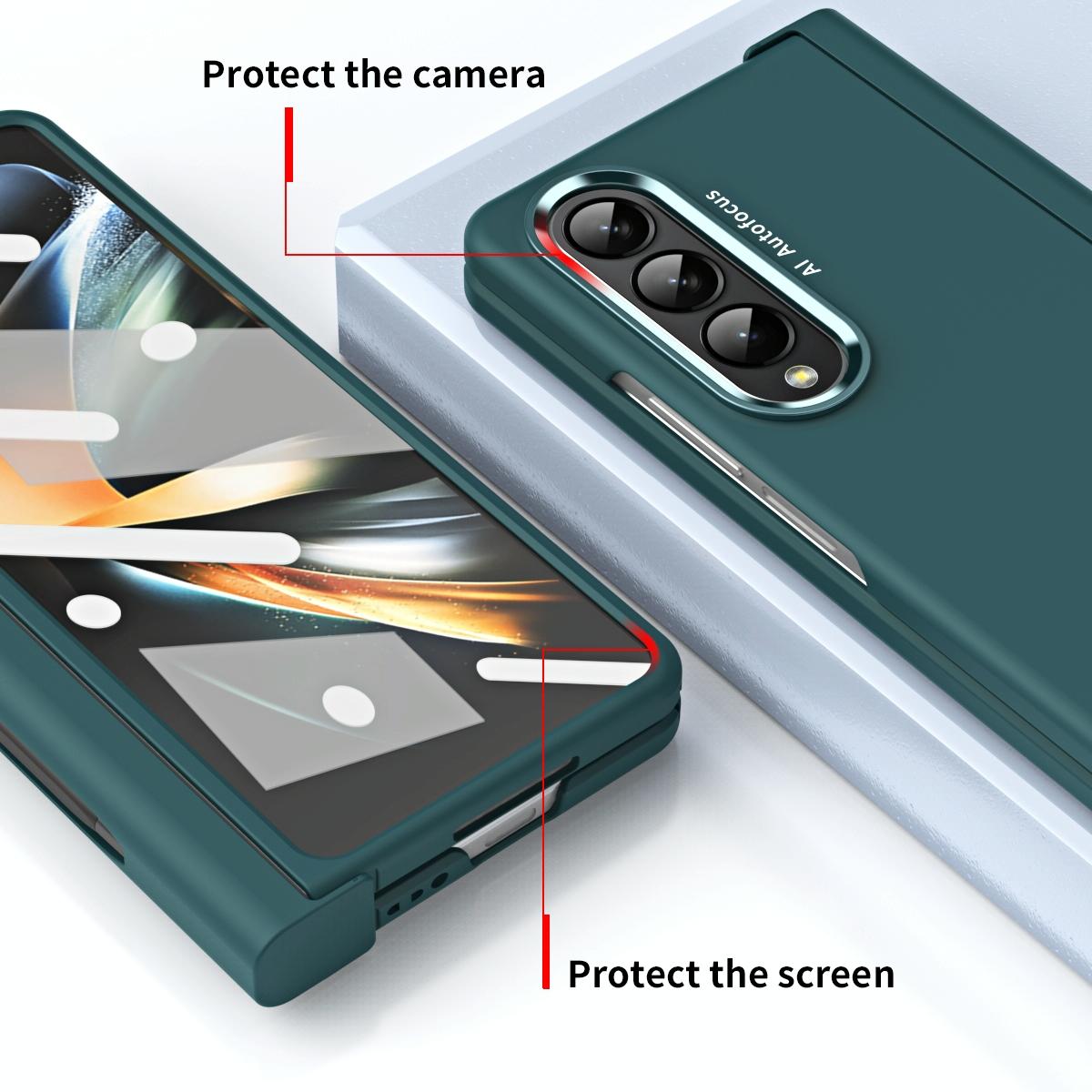 For Samsung Galaxy Z Fold4 5G Samsung Fold 4 Hinge Flip Case - Two Tone Contact Lens - Purple 10