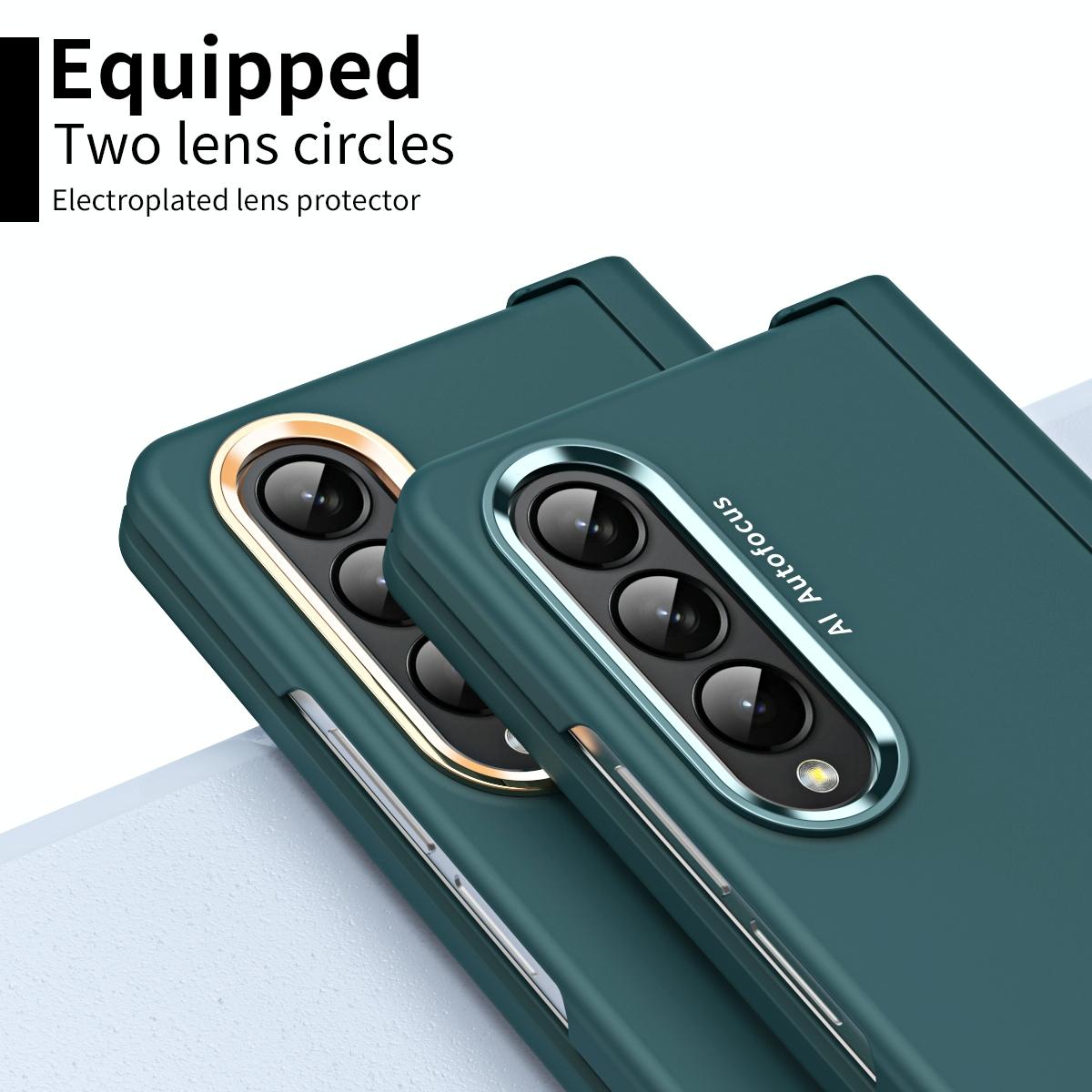 For Samsung Galaxy Z Fold4 5G Samsung Fold 4 Hinge Flip Case - Two Tone Contact Lens - Purple 11