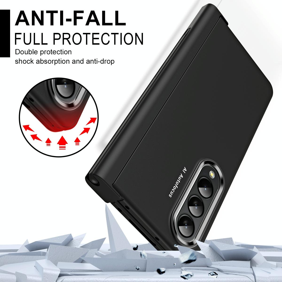 For Samsung Galaxy Z Fold4 5G Samsung Fold 4 Hinge Flip Case - Two Tone Contact Lens - Purple 14