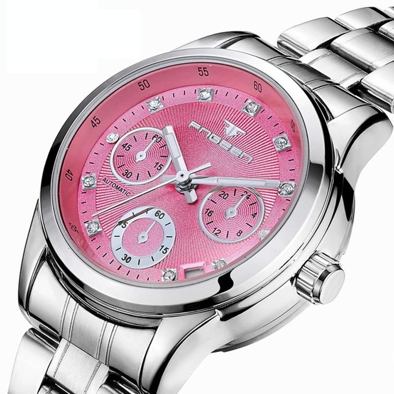 Stylish Women Quartz Watch with Luminous Display and Date - Gold White Surface 4