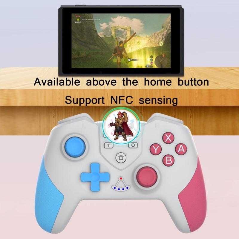 Wireless Six-axis Tooth Handle for Switch Pro - Blue Pink 7