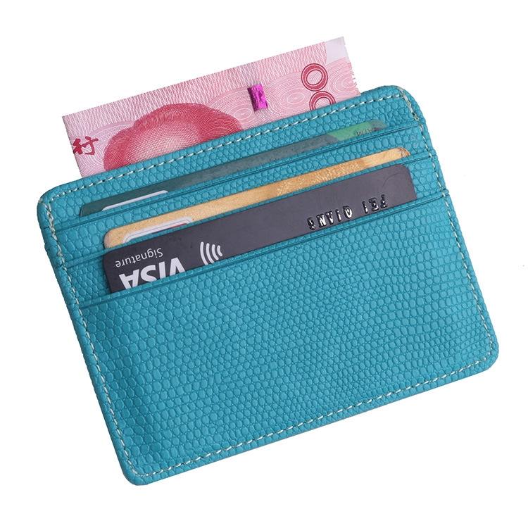Pu Rfid Card Holder with Lizard Pattern - Brown 12