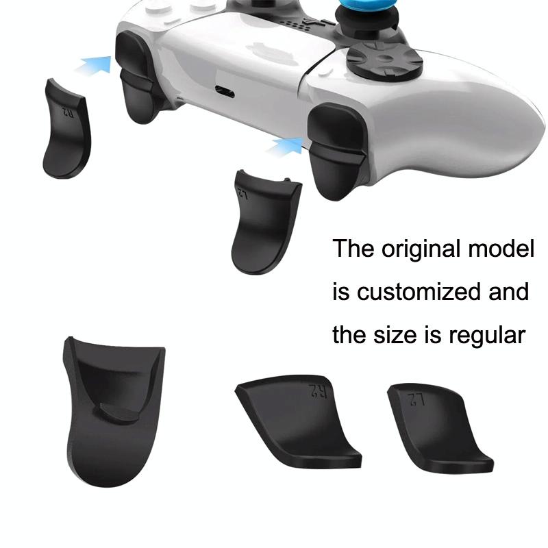 5-in-1 L1 / R1 Extended Key Game Handle for Sony Ps5 - Cross & Lengthened Keys - Black White 5