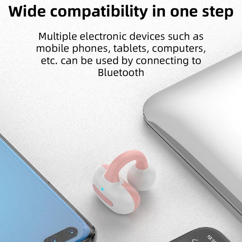 Wireless Single Ear Clip-on Bluetooth Earphone - M-s8 - Blue 7
