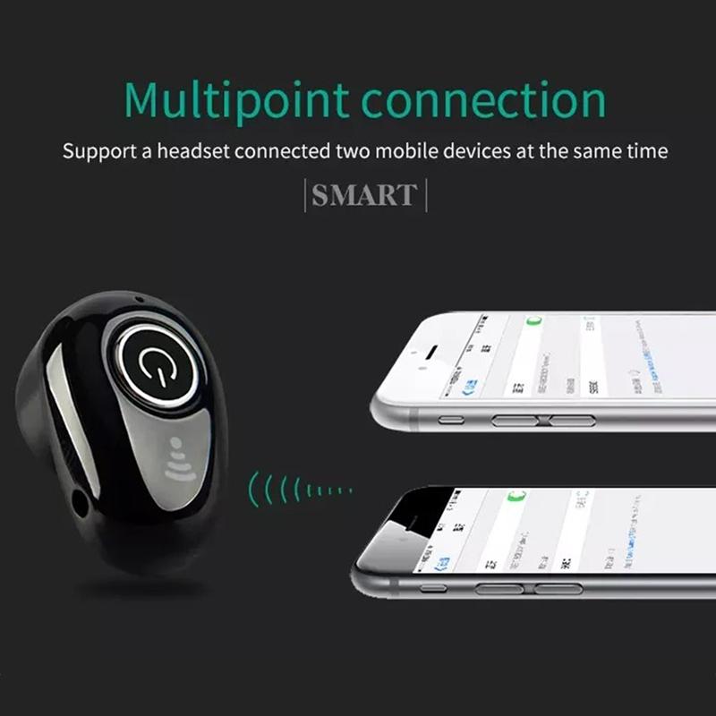 Mini Bluetooth Earbuds with Mic for All Phones - S650 Sport - White 10
