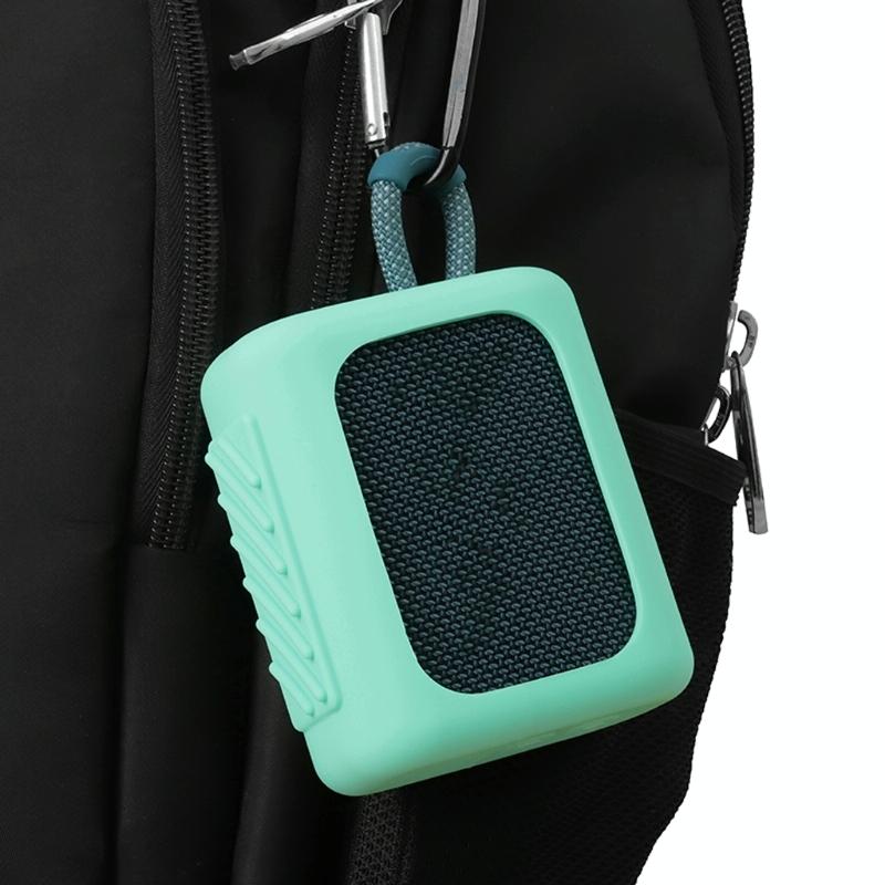 Portable Silicone Cover for Jbl Go3 Speaker with Carabiner - Orange 8