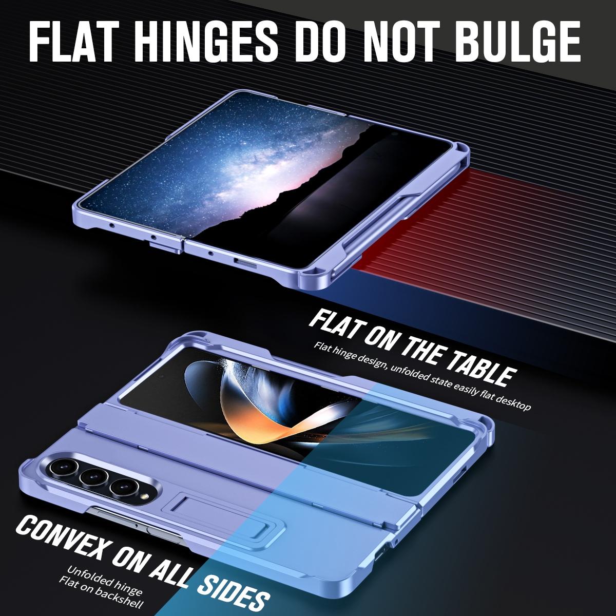 For Samsung Galaxy Z Fold4 5G Shockproof Diamond Case With Hinge And Pen - Blue 11