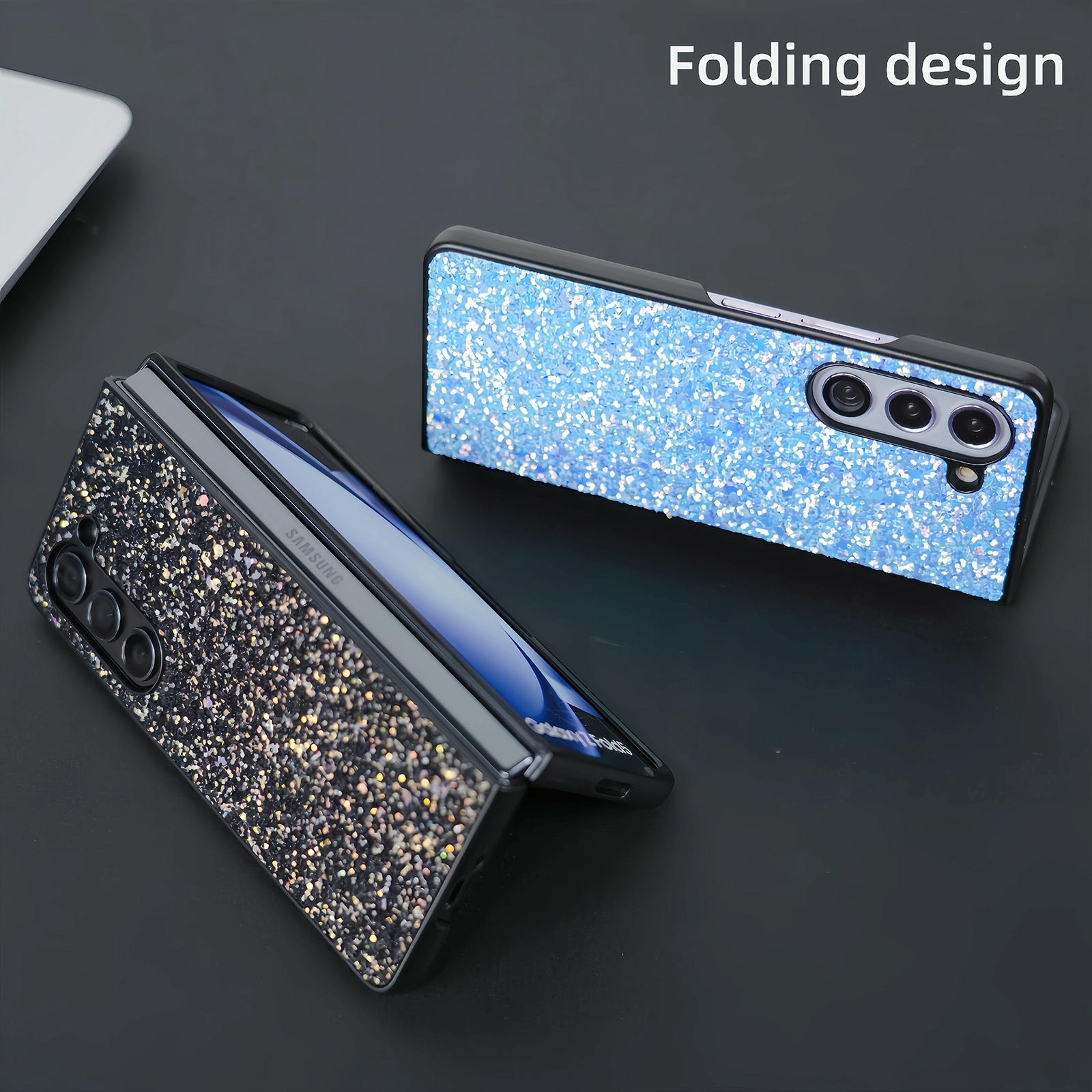 For Samsung Galaxy Z Fold4 5G Foldable Diamond Case - Compact And Stylish - Flash White 3