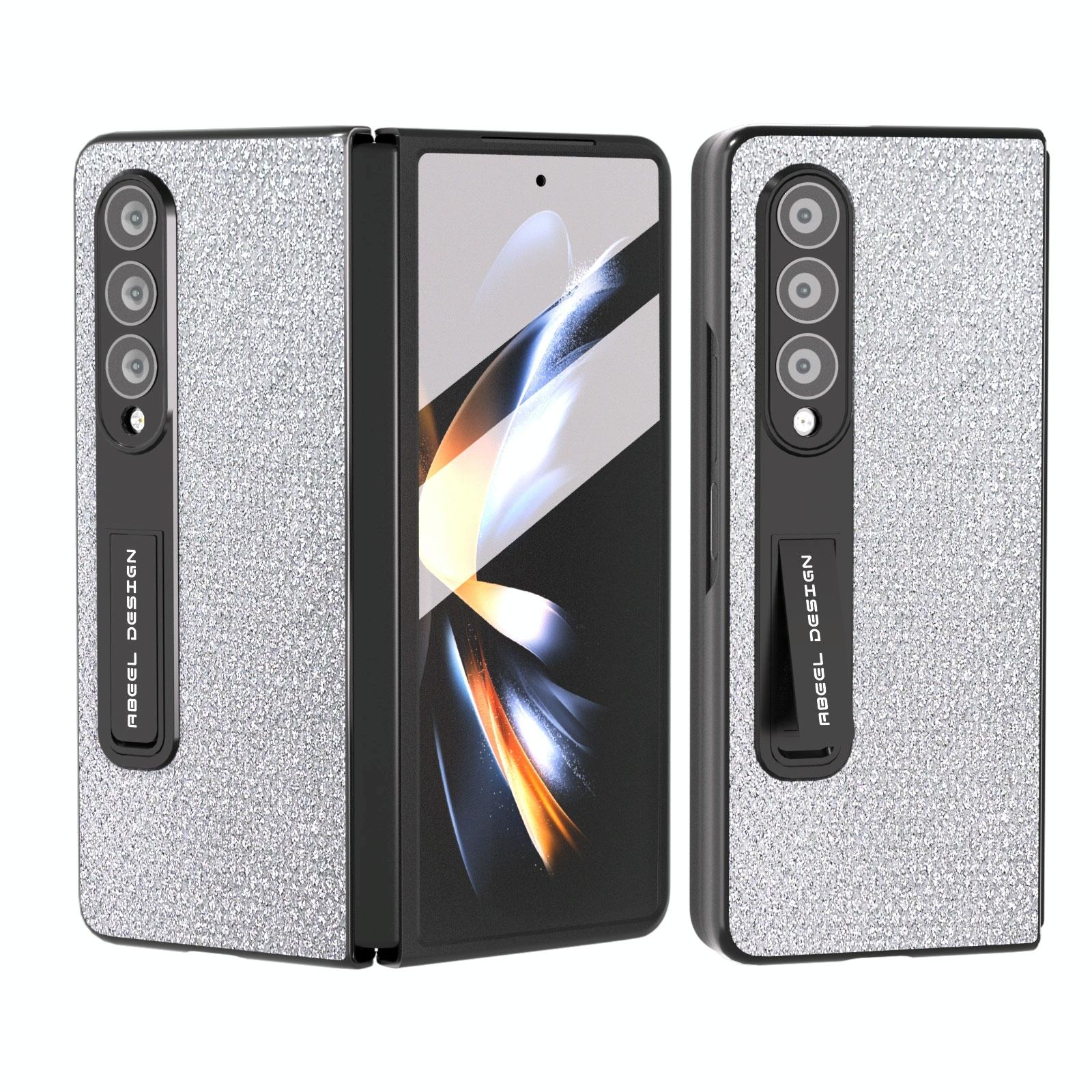 For Samsung Galaxy Z Fold4 5G Diamond Edge Case With Holder - Black 7
