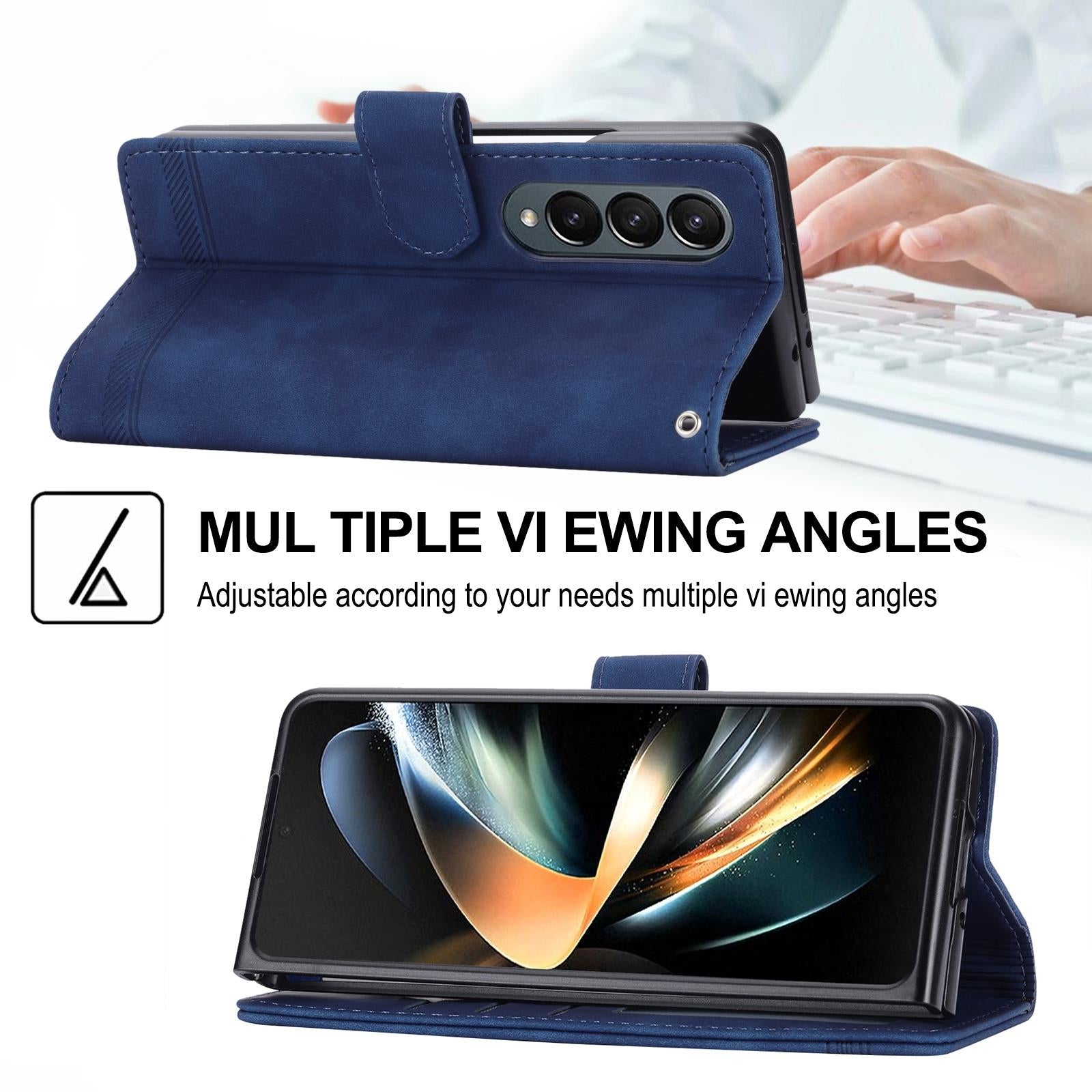 For Samsung Galaxy Z Fold4 5G Premium Leather Tpu Case - Red 13