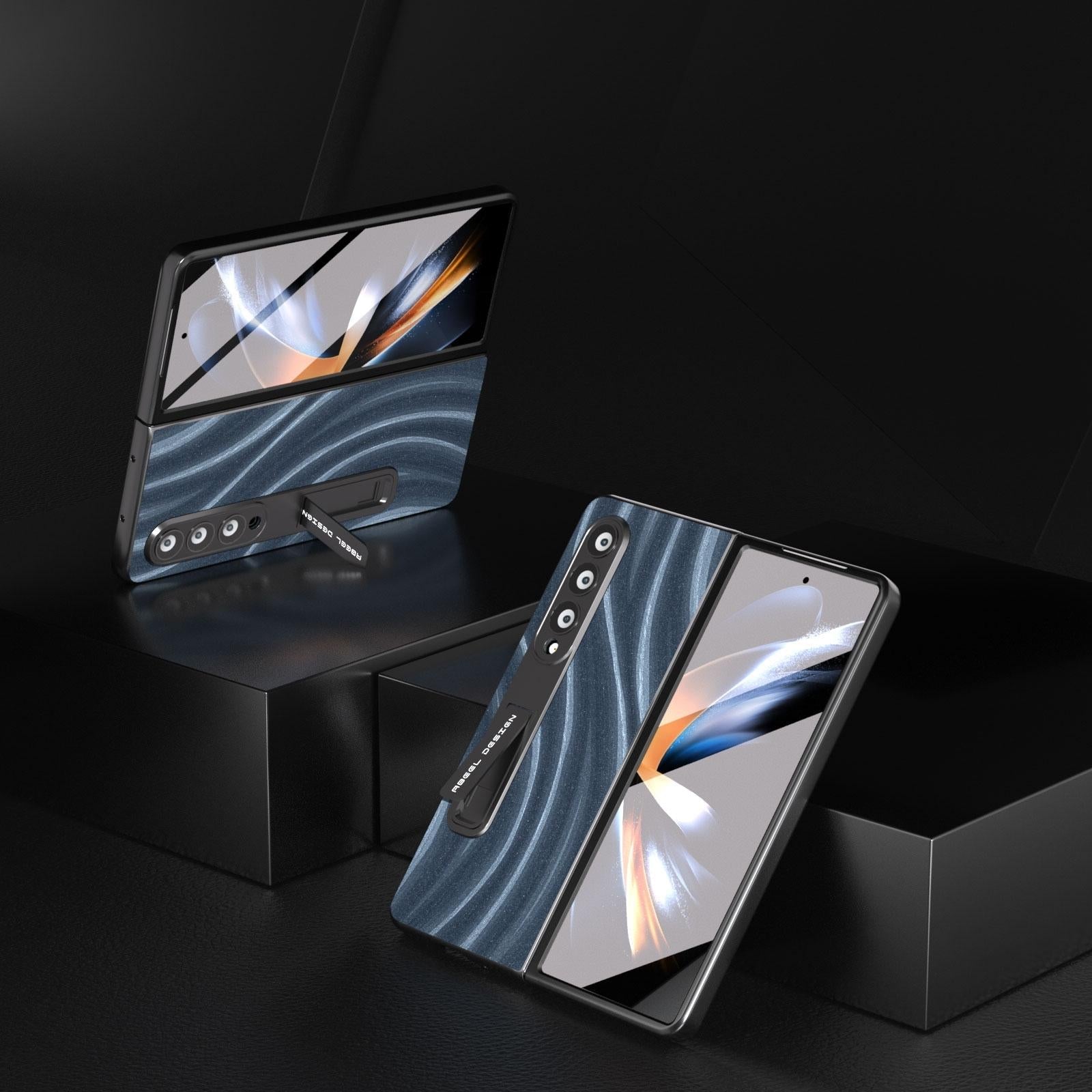 For Samsung Galaxy Z Fold4 5G Galactic Pattern Phone Case - Integrated Protection - Blue 13