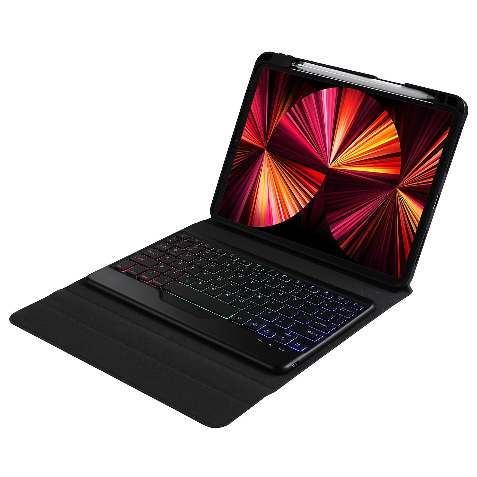 10.2 / 10.5 Inch Bluetooth Keyboard Tablet Case With Triangle Holder & Pen Slot - Gradient Purple 5