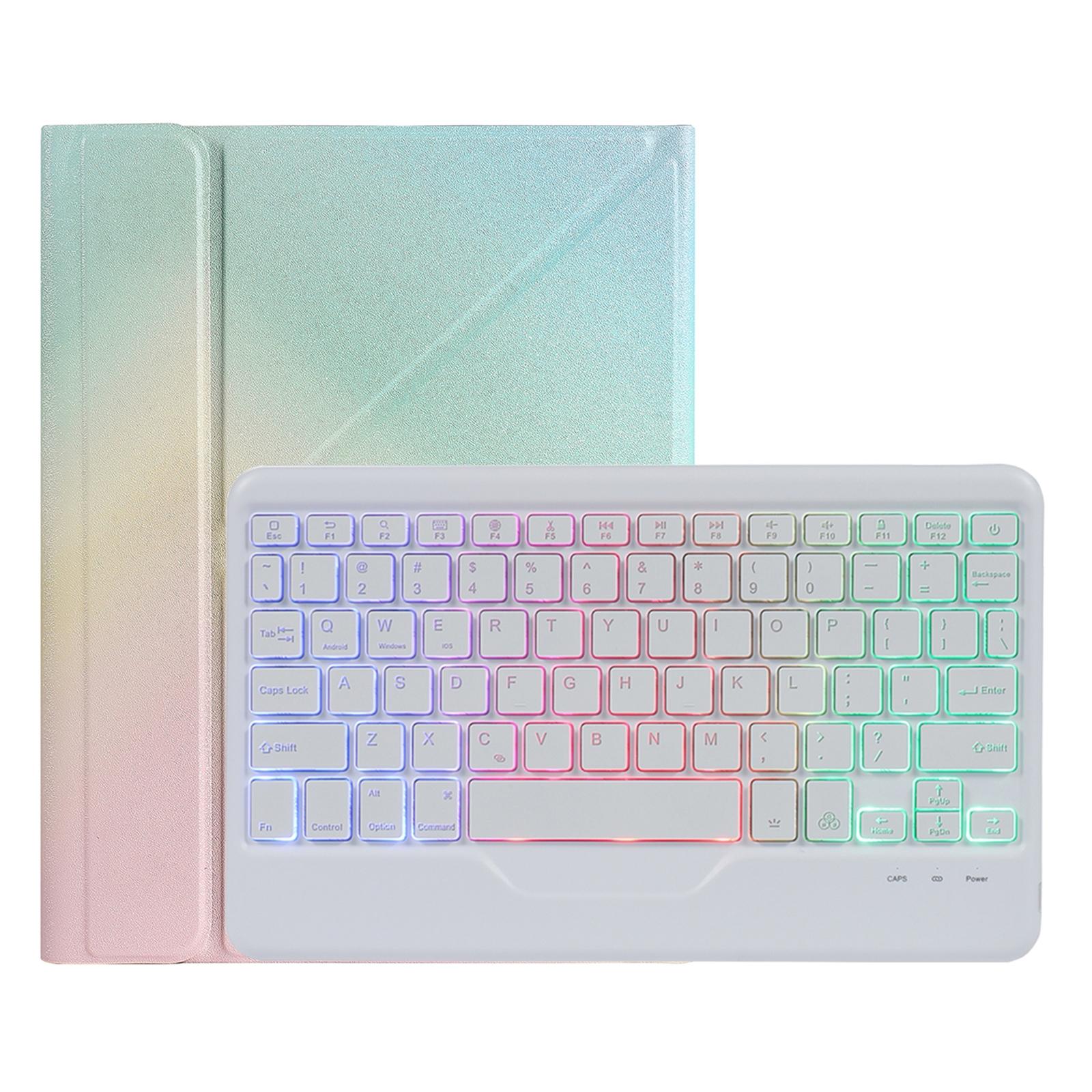 10.2 / 10.5 Inch Bluetooth Keyboard Tablet Case With Triangle Holder & Pen Slot - Gradient Purple 8