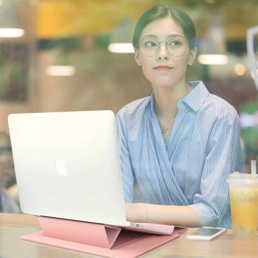 Waterproof 4-In-1 Laptop Holder With Wrist Protection - Fits 13 / 14 Inch - Rose Gold 11