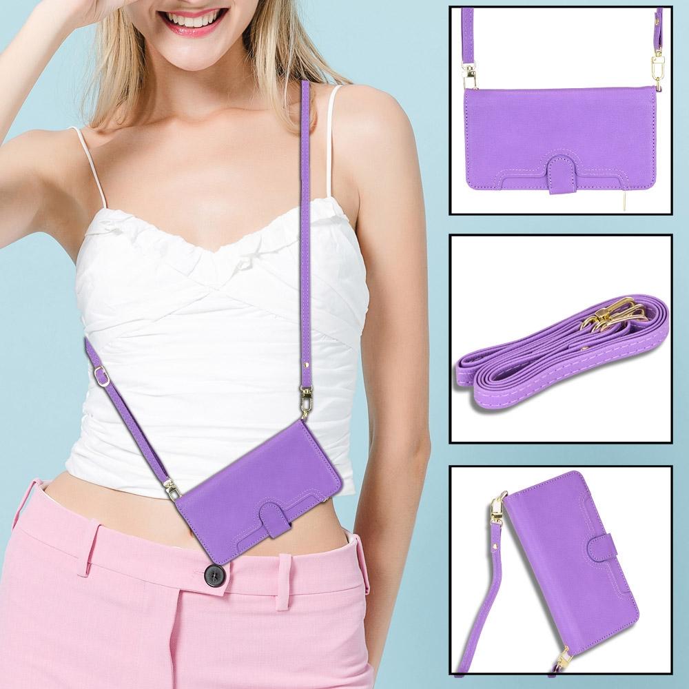 For Samsung Galaxy z Fold4 5G Zipper Leather Phone Case with Litchi Texture - Purple 14