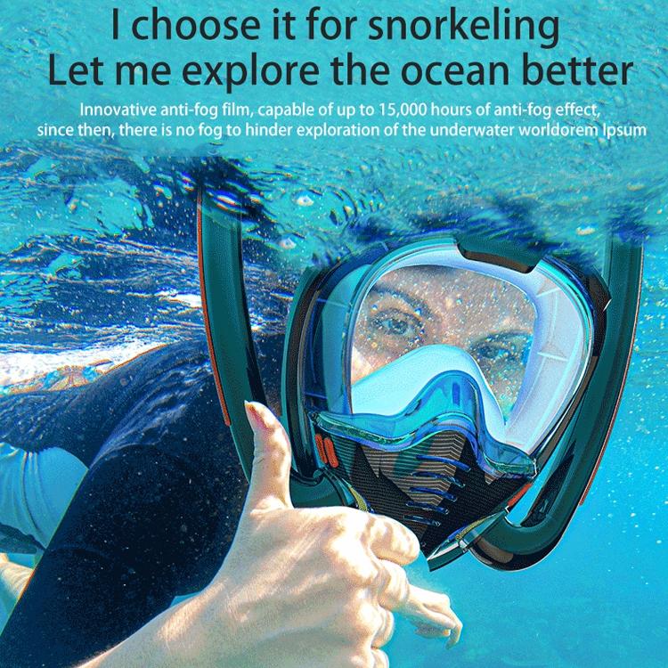 Full Dry Silicone Snorkel Mask for Adults - Double Tube Size l / Xl - White/Pink 9