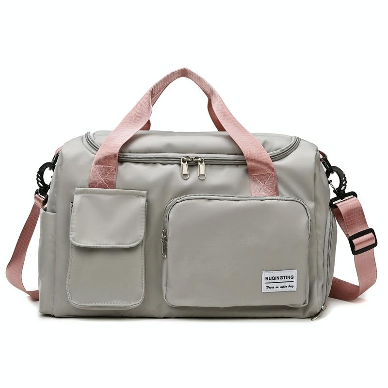 Waterproof Gym Bag for Travel - Size l - Gray Pink 12