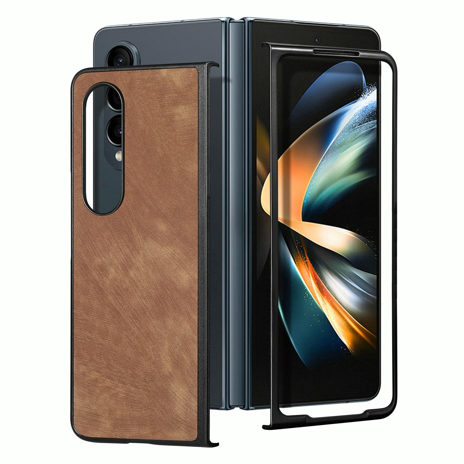 For Samsung Galaxy Z Fold4 5G Pu Back Cover - Solid Colour - Blue 11