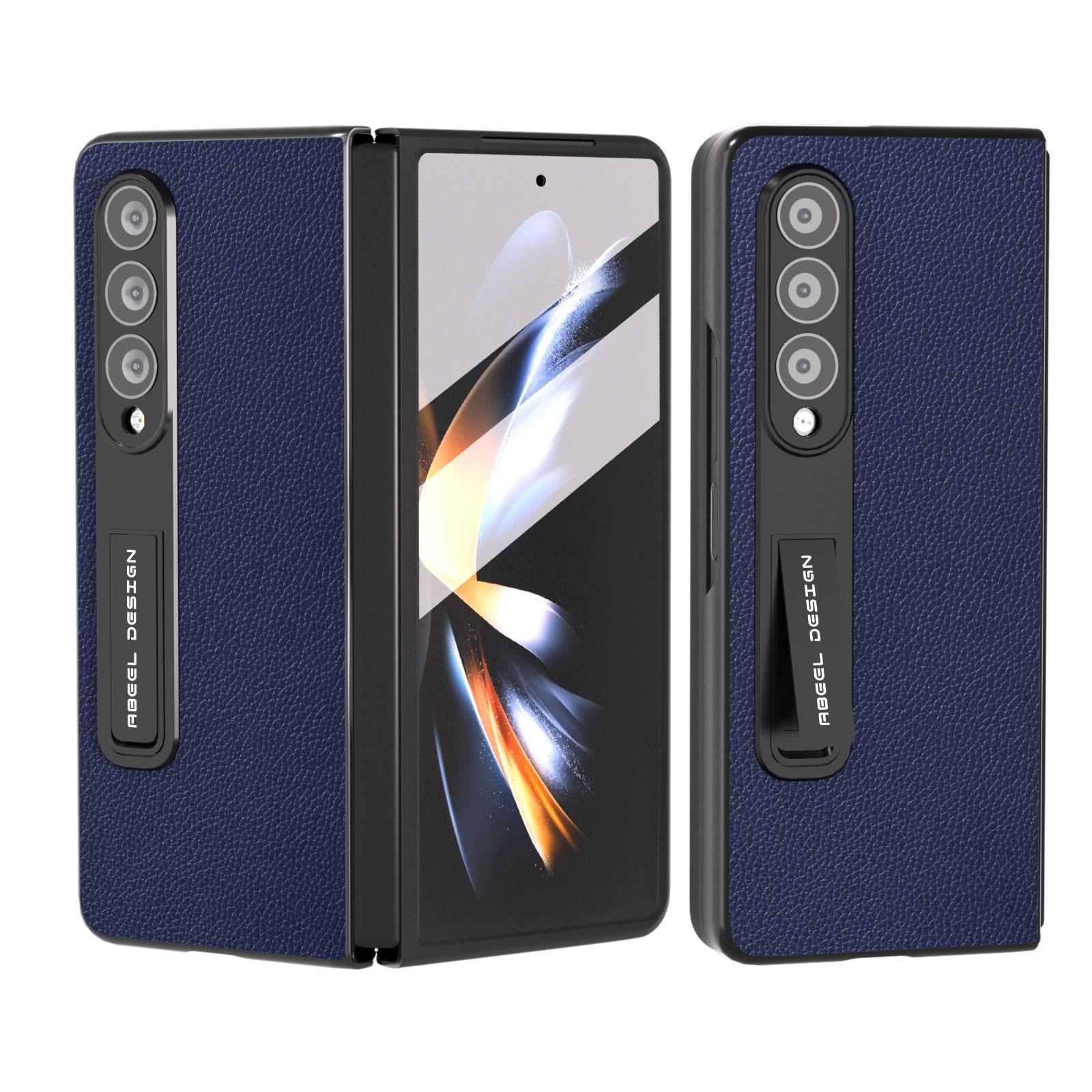 For Samsung Galaxy Z Fold4 5G Leather Phone Case With Holder - Black 6