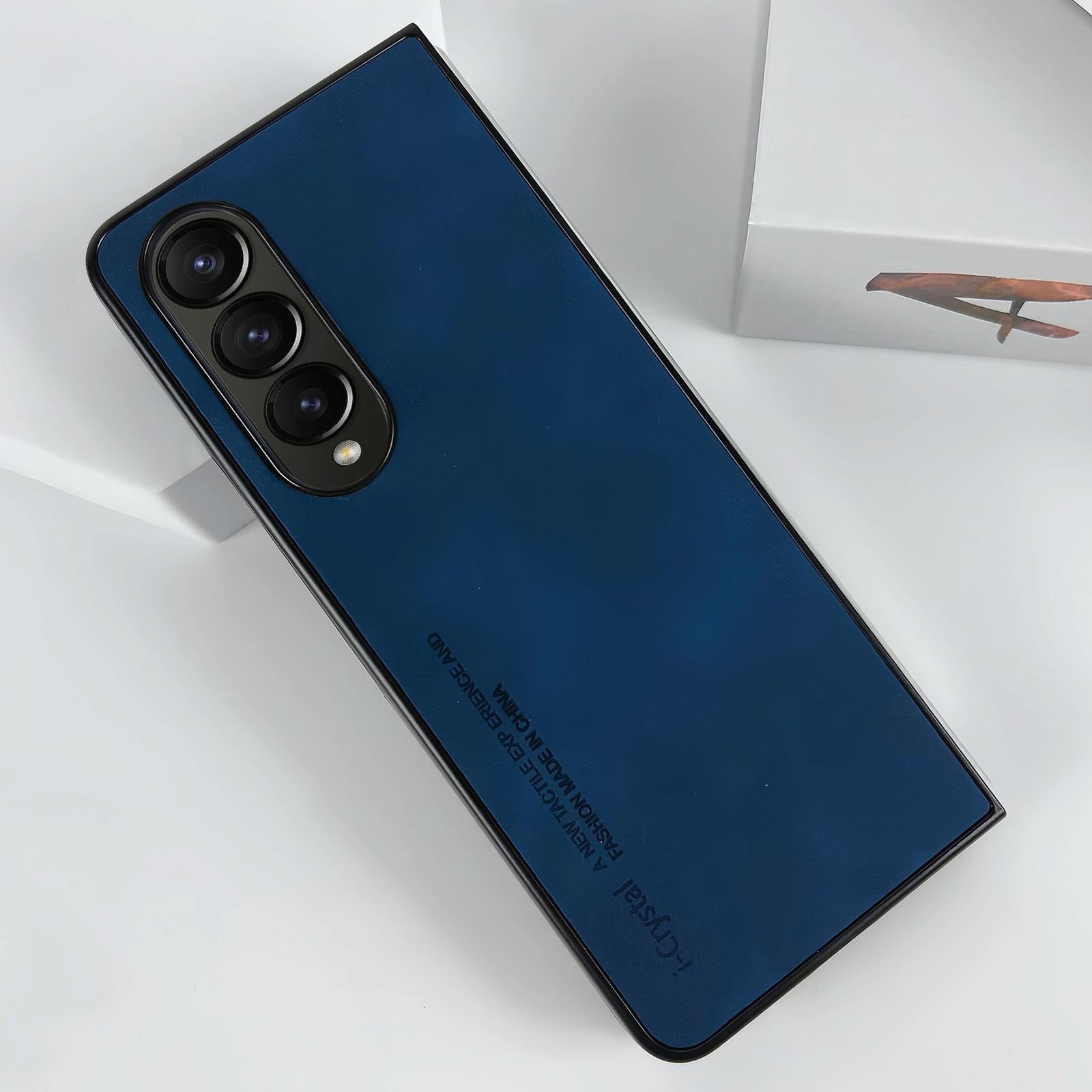 For Samsung Galaxy Z Fold4 5G Crystal Leather Foldable Case - Orange 14