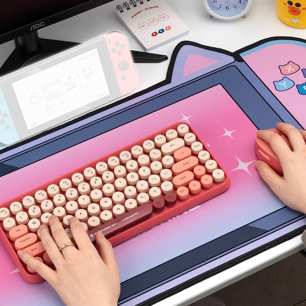 Adorable Cat Ear Desk Pad For Keyboard & Mouse - 4 4