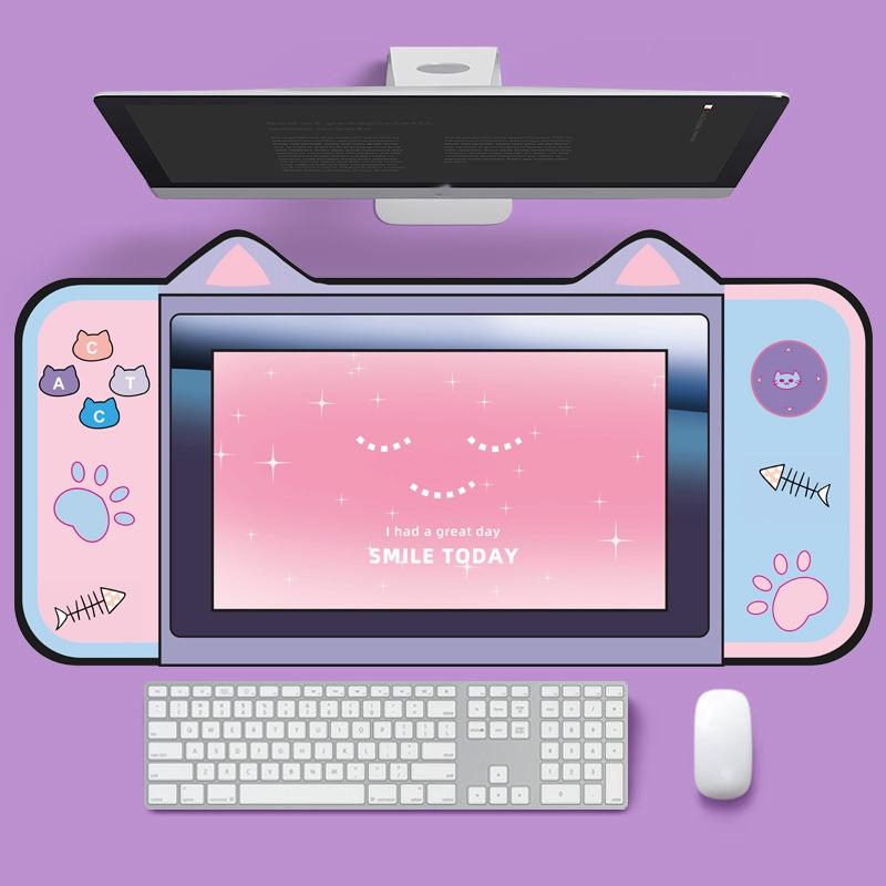 Adorable Cat Ear Desk Pad For Keyboard & Mouse - 4 9