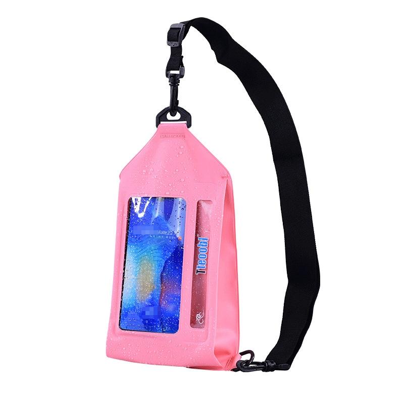 Waterproof Crossbody Phone Bag Tteoobl Touch Screen Chest Bag Paste Model - Grey Blue 11