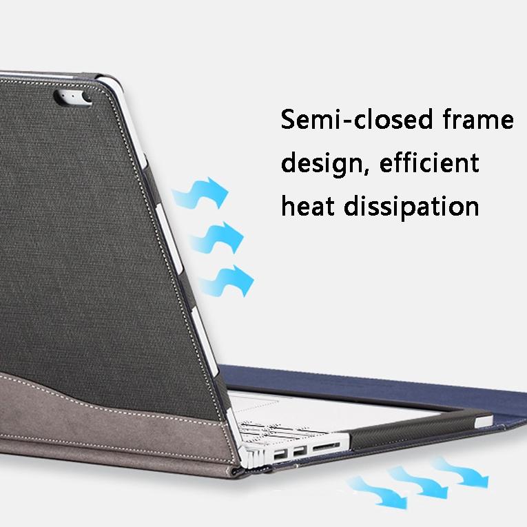 13.5 Inch Protective Sleeve for Microsoft Surface Book 2 in Pu Leather - Deep Blue 6