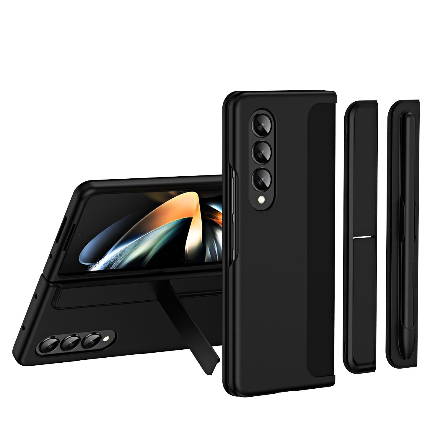 For Samsung Galaxy Z Fold4 5G Detachable Pen & Phone Case - 2 In 1 - Black