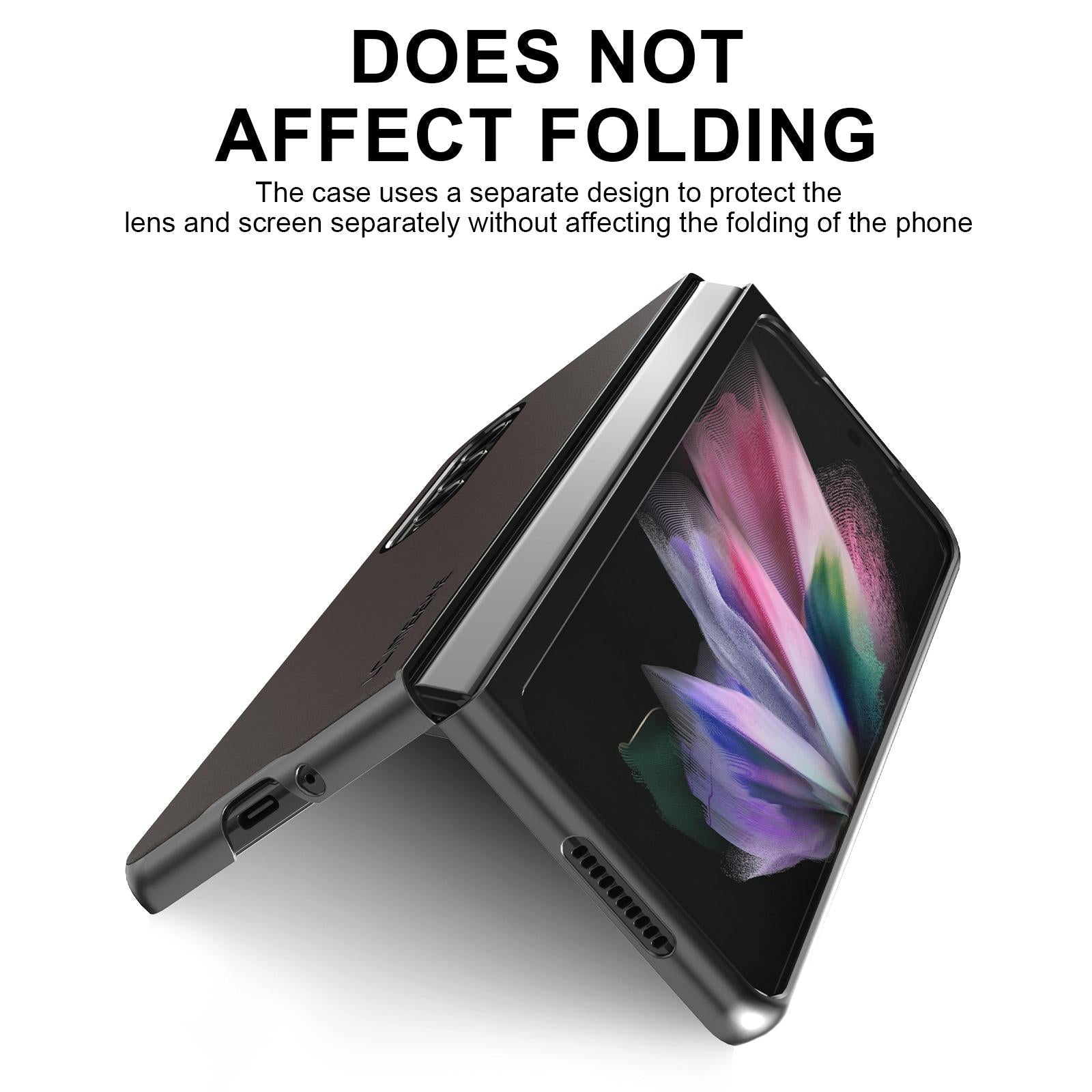 For Samsung Galaxy Z Fold4 5G Leather Shockproof Case - Blue 11