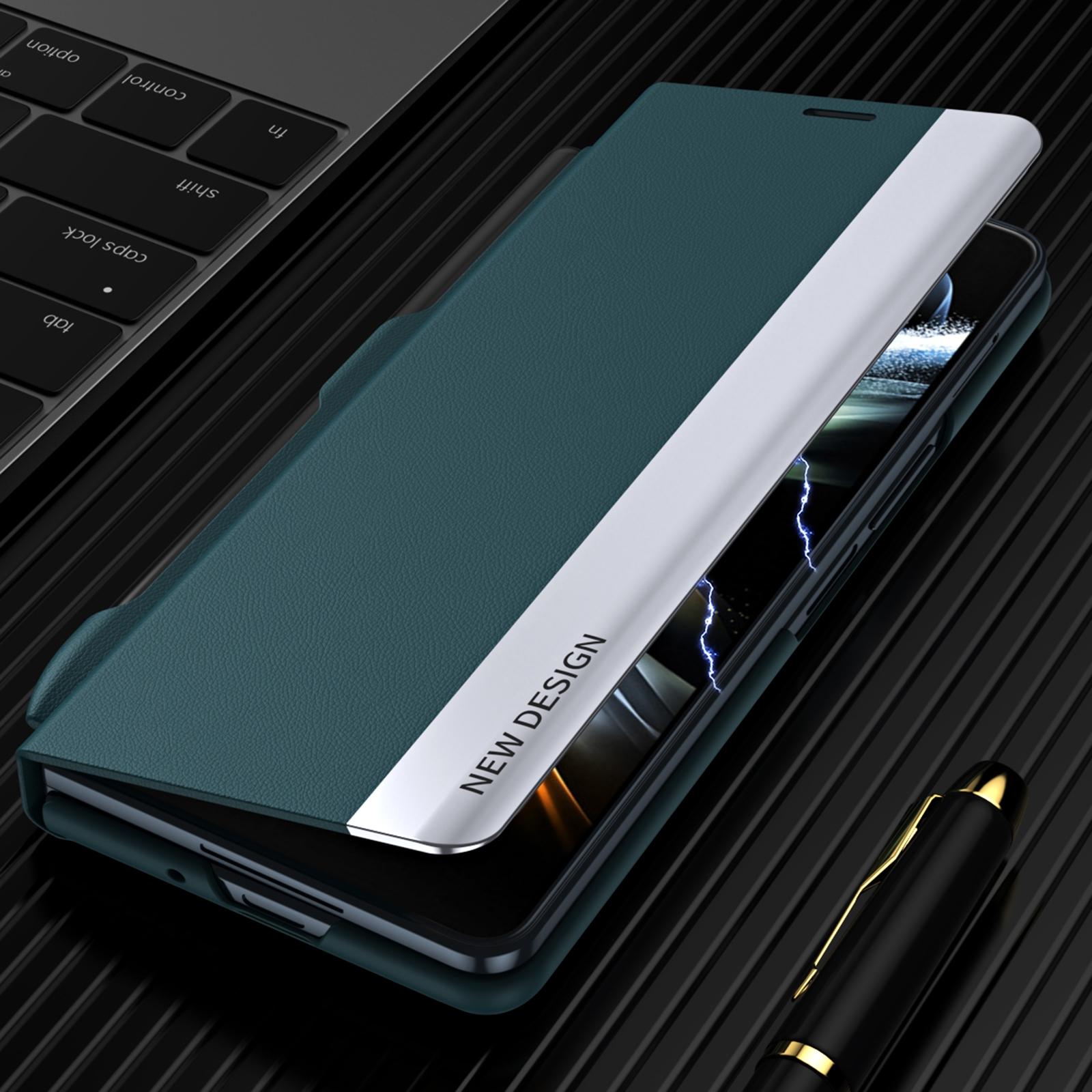 For Samsung Galaxy Z Fold4 5G Leather Phone Case With Pen Slot - Shockproof - Blue 4