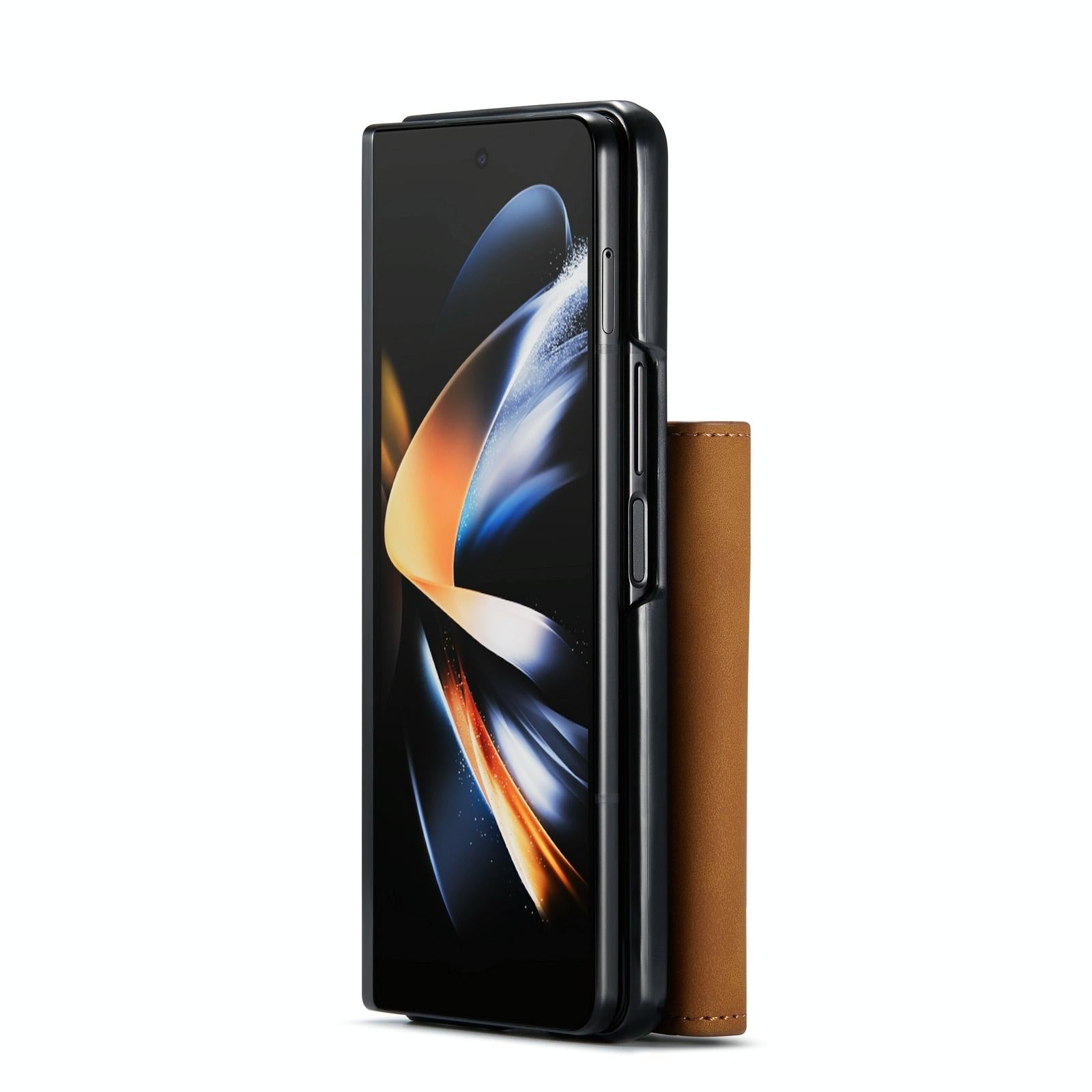 For Samsung Galaxy Z Fold4 5G Wallet Case - 3 Fold Multi Card Holder - Brown 4