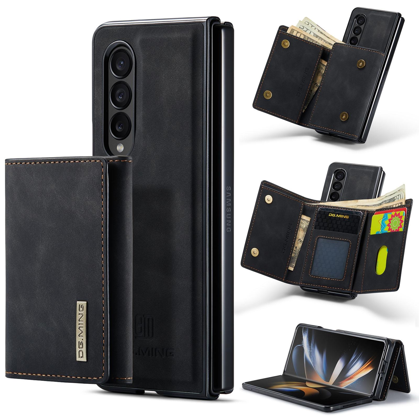For Samsung Galaxy Z Fold4 5G Wallet Case - 3 Fold Multi Card Holder - Brown 13