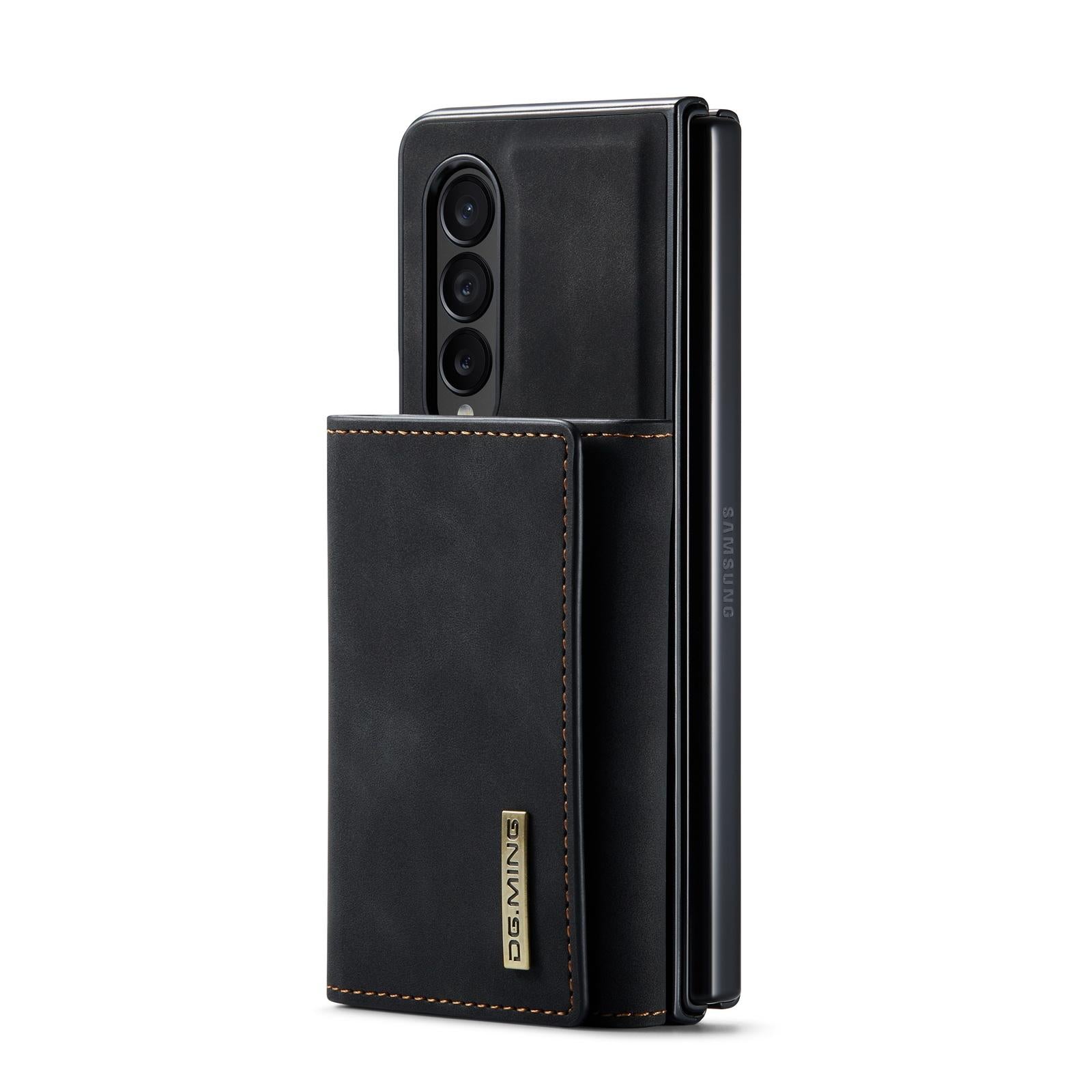 For Samsung Galaxy Z Fold4 5G Wallet Case - 3 Fold Multi Card Holder - Brown 14