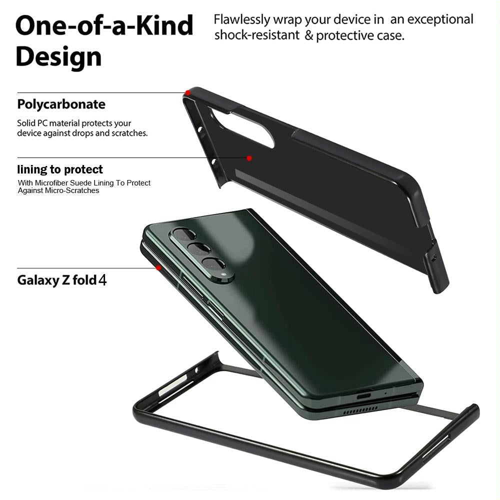 For Samsung Galaxy Z Fold4 5G Shockproof Twill Phone Case - Pc Tpu - Green 4