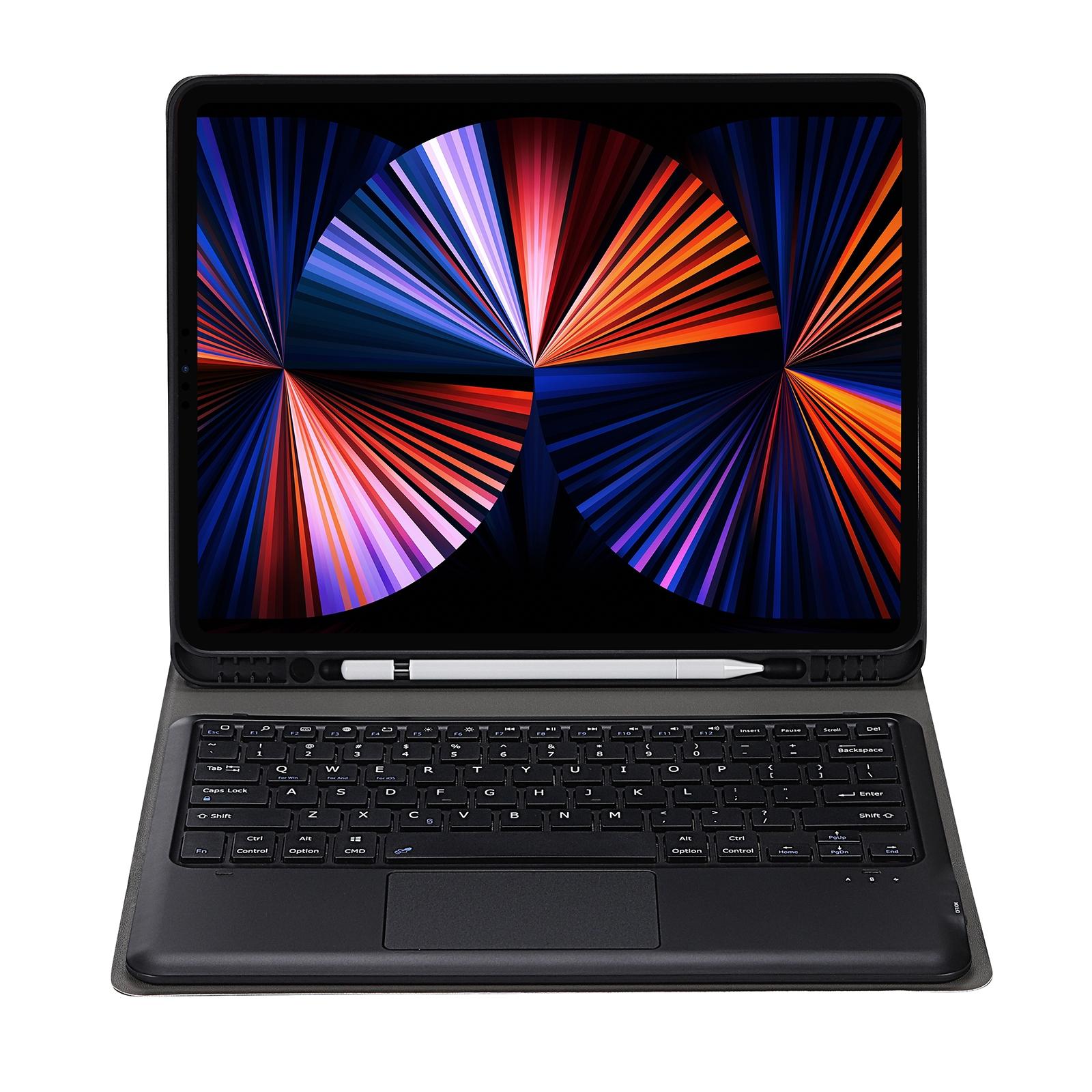 Detachable Bluetooth Keyboard Tablet Case For Ipad Pro 12.9 - Ultra-Thin With Touchpad Pen Slot & Holder - Dark Blue 3