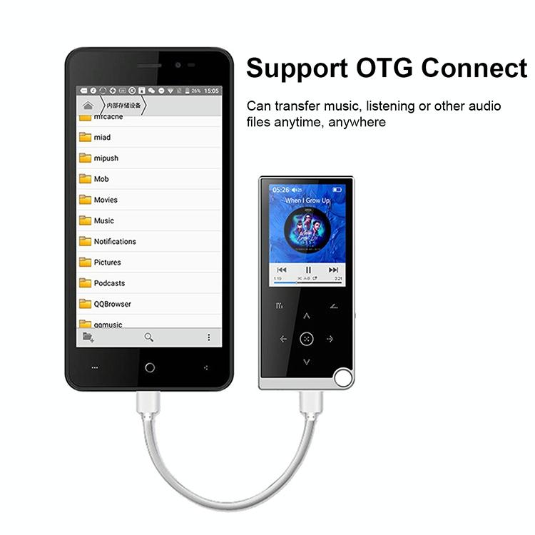 2.4 Inch Touch Mp4 / Mp3 Player 16Gb Memory E Book / Alarm / Timer No Bluetooth - Silver Grey 4