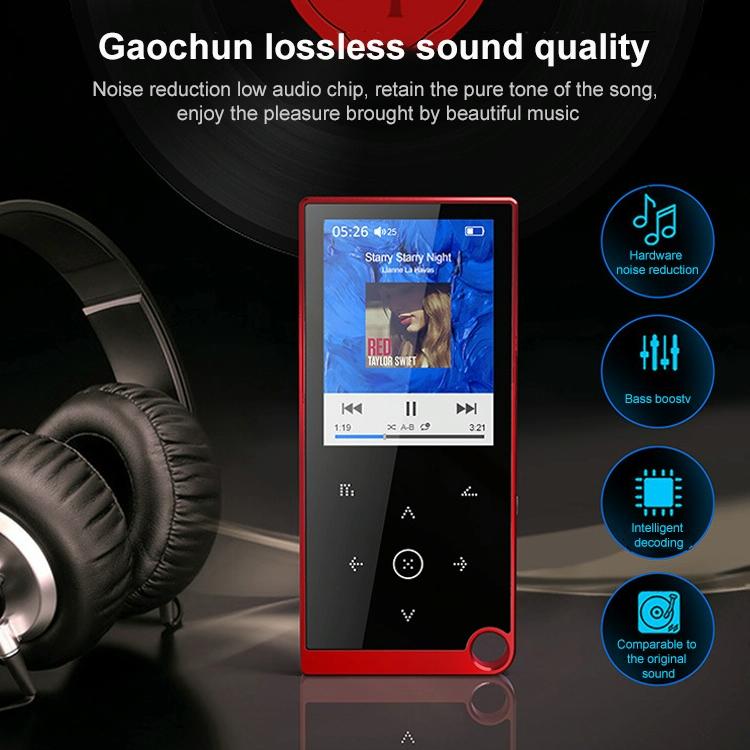 2.4 Inch Touch Mp4 / Mp3 Player 16Gb Memory E Book / Alarm / Timer No Bluetooth - Silver Grey 6